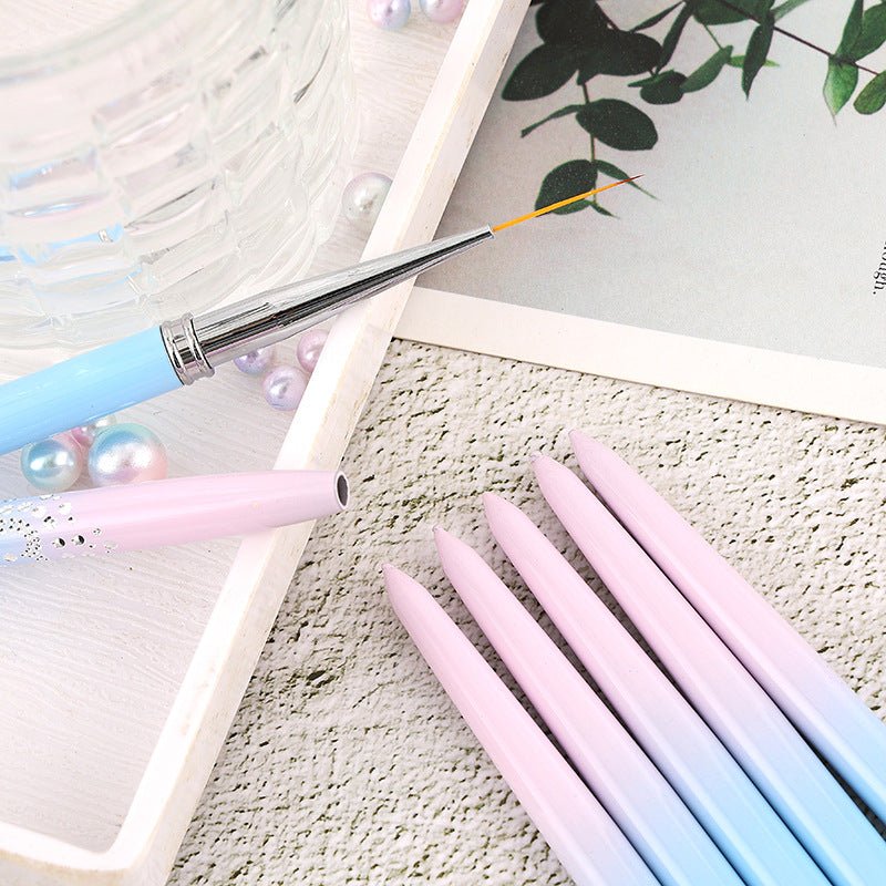6Pcs/Set Nail Art Brush Gradient Blue - DTK Nail Supply