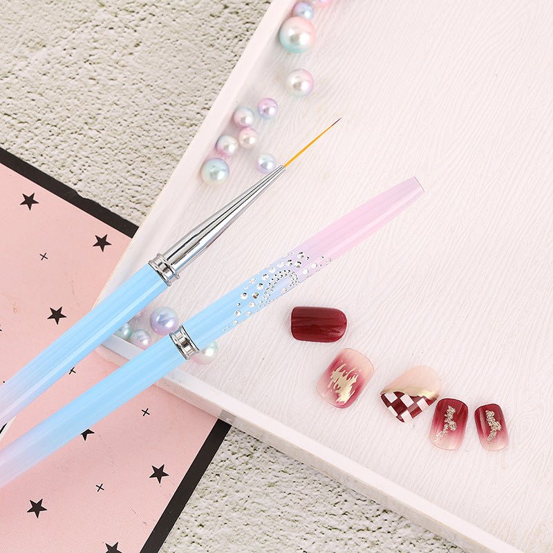 6Pcs/Set Nail Art Brush Gradient Blue - DTK Nail Supply