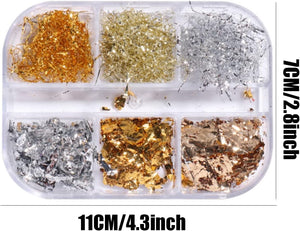 6 Grids of Nail Art Foil - 1909-62 - #1 Mixed Foil Flakes by OTHER sold by DTK Nail Supply