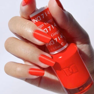 DND Nail Lacquer - 714 Orange Colors - Ginger by DND - Daisy Nail Designs sold by DTK Nail Supply