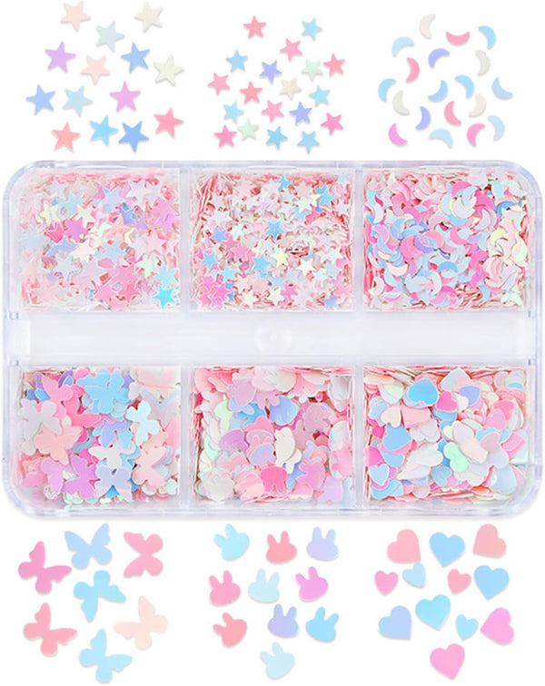  6 Grids of Holographic Sequins - #17 Dreamy by OTHER sold by DTK Nail Supply
