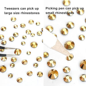 2 Pack 6 Grid Glass FlatBack Rhinestones #07 Champagne Gold