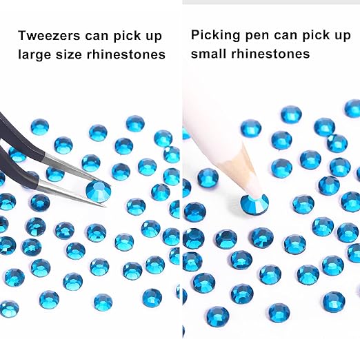 2 Pack 6 Grid Glass FlatBack Rhinestones #10 Aqua Bohemica