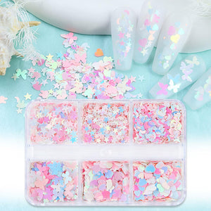  6 Grids of Holographic Sequins - #17 Dreamy by OTHER sold by DTK Nail Supply
