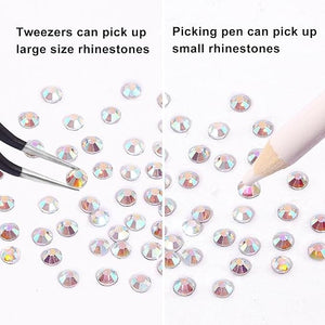 2 Pack 6 Grid Glass FlatBack Rhinestones #01 Crystal AB