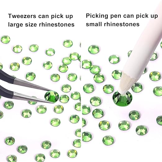 2 Pack 6 Grid Glass FlatBack Rhinestones #08 Peridot
