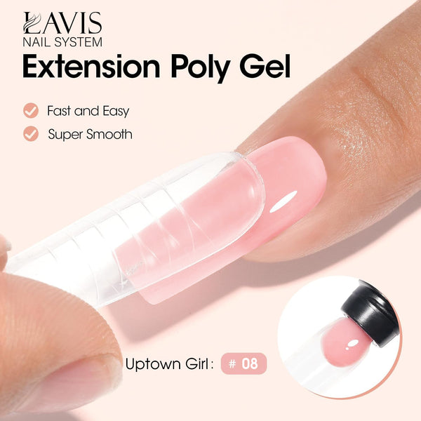 LAVIS 04 Peach Please - New Poly Extension Gel 15 UV/LED 60ml