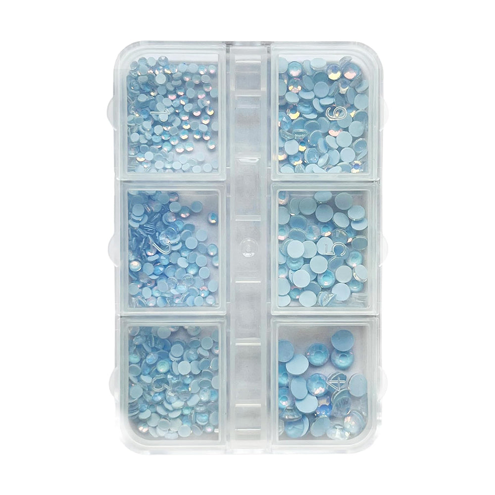 3D Beads Nail Art Rhinestones Mixed Size - Blue
