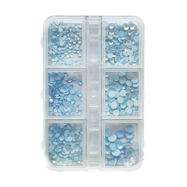 3D Beads Nail Art Rhinestones Mixed Size - Blue