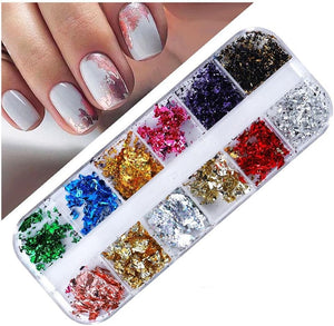 12 Grids of Foil - CB05 - Mixed Foil - Hygrangea by Nail Charm sold by DTK Nail Supply