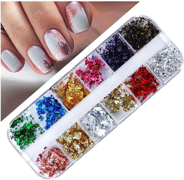12 Grids of Foil - CB05 - Mixed Foil - Hygrangea by Nail Charm sold by DTK Nail Supply