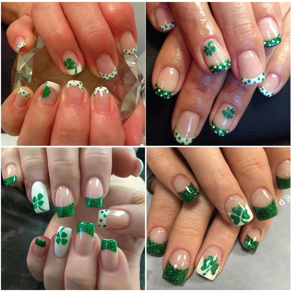  6 Grids of Holographic Sequins - #28 Lucky Clovers by Nail Charm sold by DTK Nail Supply