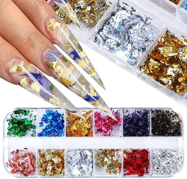 12 Grids of Foil - CB04 - Mixed Foil - Coral Reef by Nail Charm sold by DTK Nail Supply