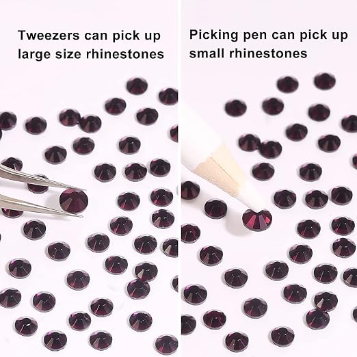 2 Pack 6 Grid Glass FlatBack Rhinestones #11 Rainbow