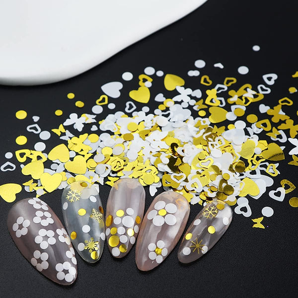  6 Grids of Sequins - #7 White Gold by OTHER sold by DTK Nail Supply