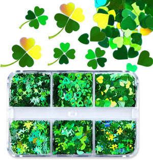  6 Grids of Holographic Sequins - #29 St Patrick's Day by Nail Charm sold by DTK Nail Supply