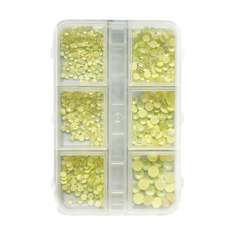 3D Beads Nail Art Rhinestones Mixed Size - Yellow