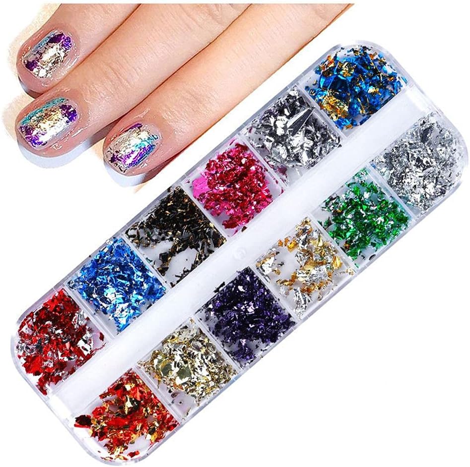 12 Grids of Foil - CB04 - Mixed Foil - Coral Reef by Nail Charm sold by DTK Nail Supply