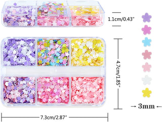  6 Grids of Sequins - #18 Pastel Flowers by OTHER sold by DTK Nail Supply