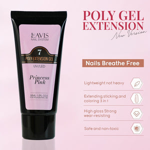 LAVIS 04 Peach Please - New Poly Extension Gel 15 UV/LED 60ml