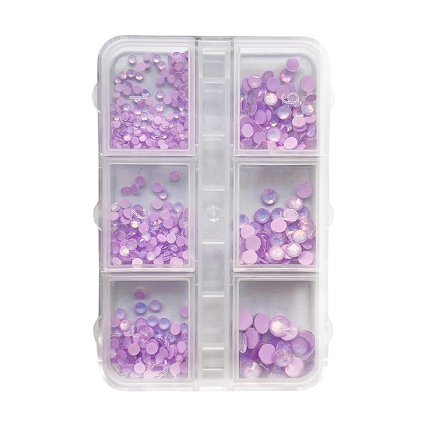 3D Beads Nail Art Rhinestones Mixed Size - Purple