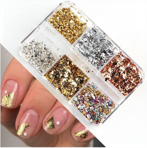 6 Grids of Nail Art Foil - 1909-61 - #2 Mixed Metals by OTHER sold by DTK Nail Supply