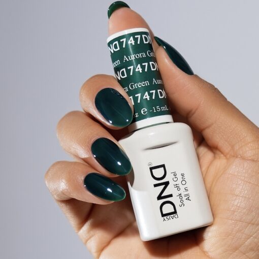 DND Nail Lacquer - 747 Green Colors - Aurora Green by DND - Daisy Nail Designs sold by DTK Nail Supply