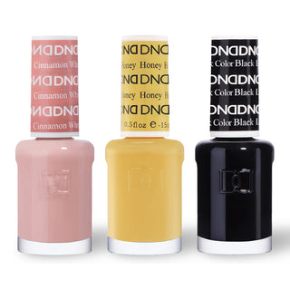 DND 3 Nail Lacquer - Set 12 BEIGE, YELLOW & BLACK