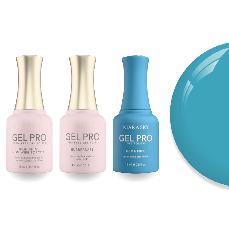 Kiara Sky Gel Pro Polish - HEMA-Free Rubber Base - High-Shine Non-Wipe Top Coat - 075 Light It Be