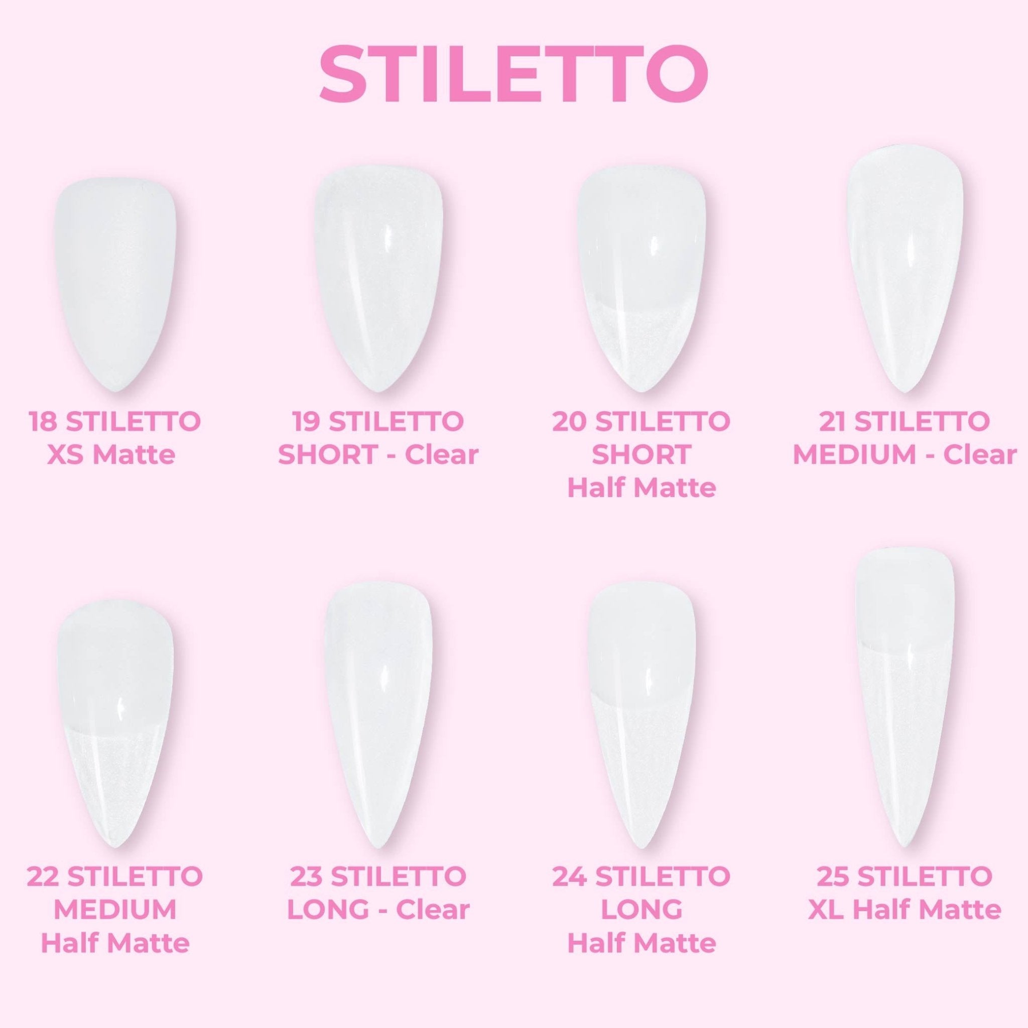 8 - Stilleto Shape LDS Soft Gel - DTK Nail Supply