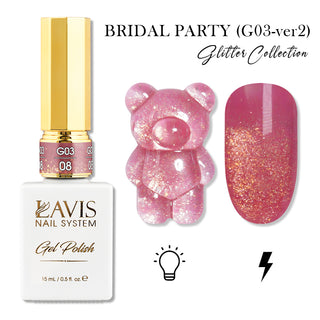 LAVIS 08 (G03-ver2) - Gel Polish 0.5 oz - Bridal Party Glitter Collection