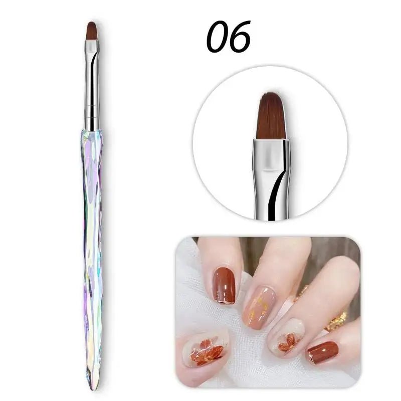 8pcs/set Aurora Acrylic Nail Art Painting Brush - DTK Nail Supply