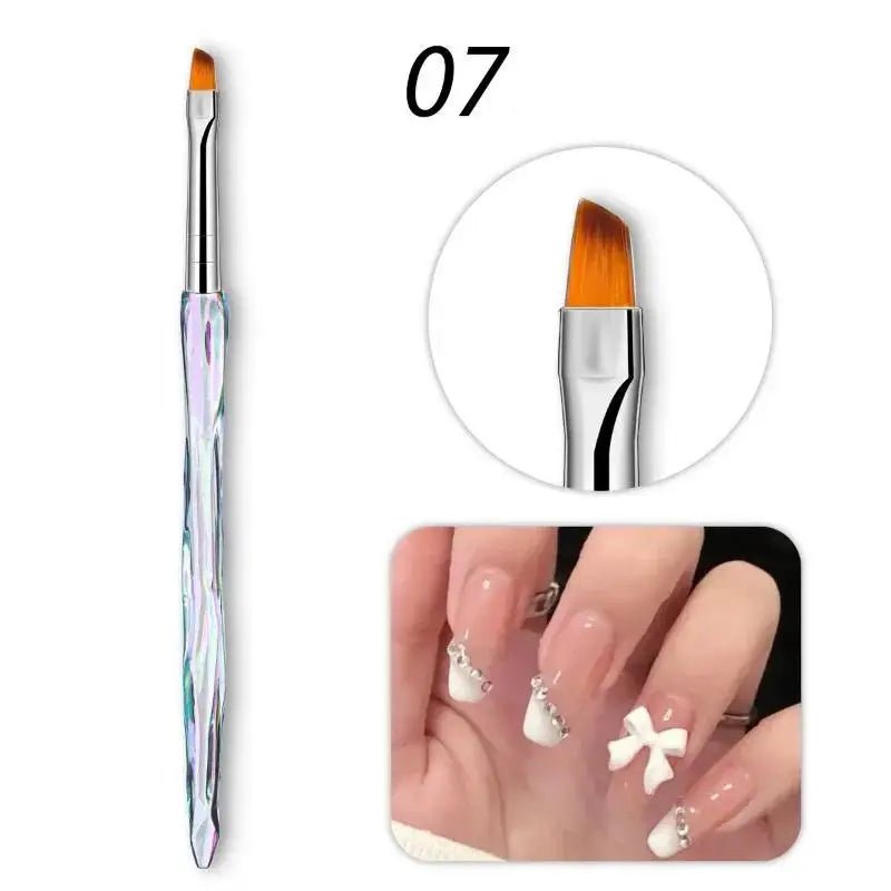 8pcs/set Aurora Acrylic Nail Art Painting Brush - DTK Nail Supply