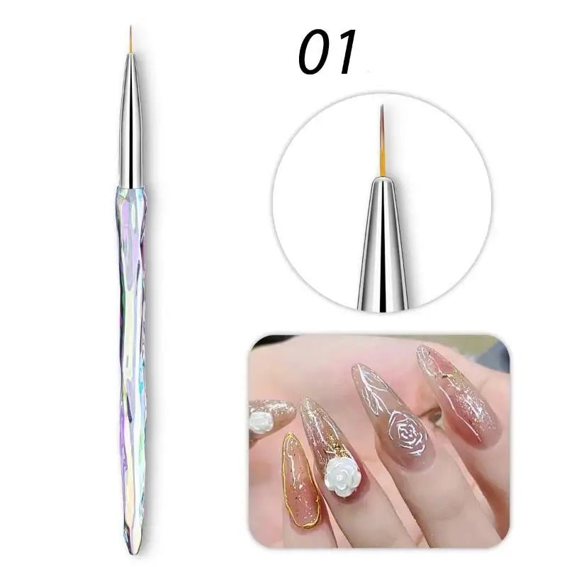 8pcs/set Aurora Acrylic Nail Art Painting Brush - DTK Nail Supply
