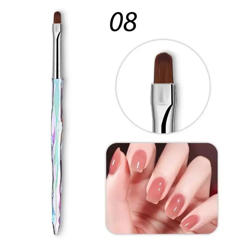 8pcs/set Aurora Acrylic Nail Art Painting Brush - DTK Nail Supply