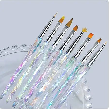 8pcs/set Aurora Acrylic Nail Art Painting Brush - DTK Nail Supply