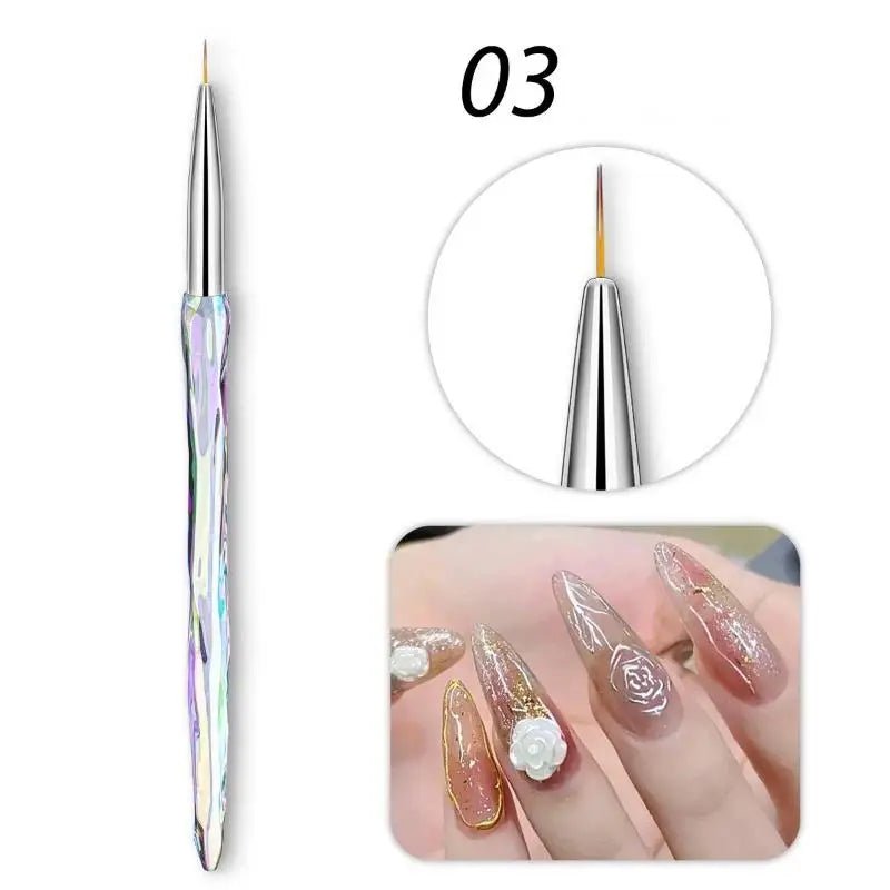 8pcs/set Aurora Acrylic Nail Art Painting Brush - DTK Nail Supply