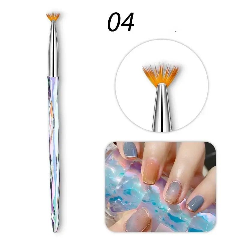 8pcs/set Aurora Acrylic Nail Art Painting Brush - DTK Nail Supply