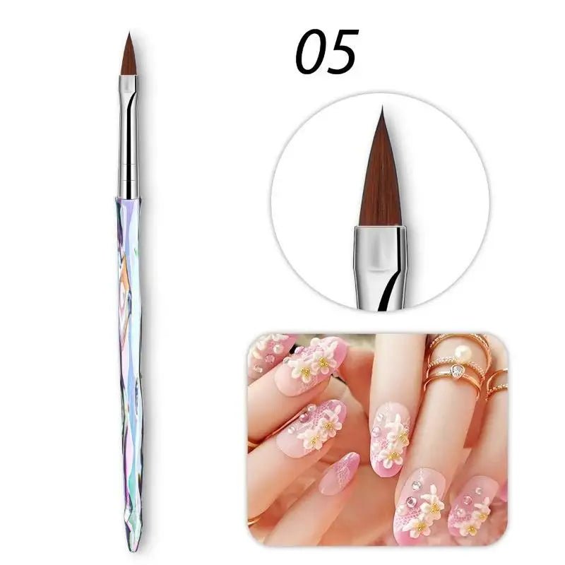 8pcs/set Aurora Acrylic Nail Art Painting Brush - DTK Nail Supply