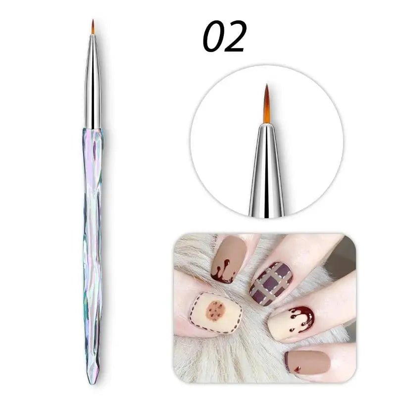 8pcs/set Aurora Acrylic Nail Art Painting Brush - DTK Nail Supply
