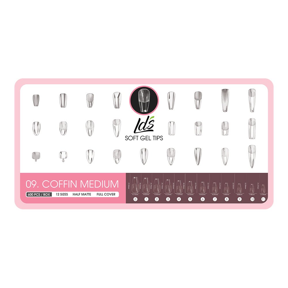 9 - Coffin Shape LDS Soft Gel - DTK Nail Supply