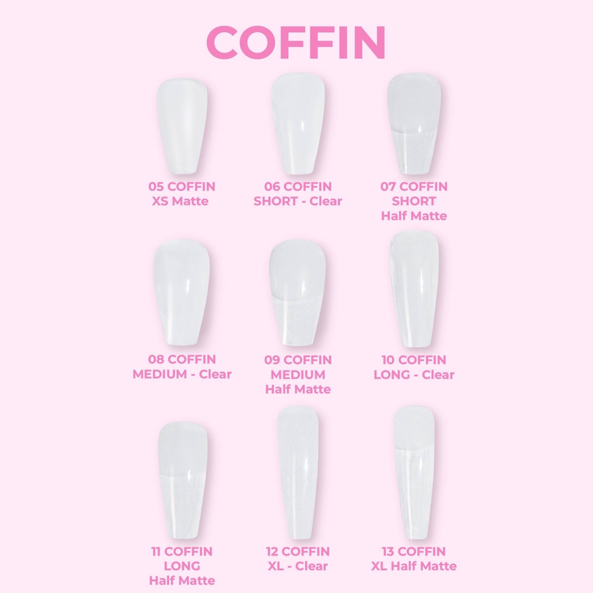 9 - Coffin Shape LDS Soft Gel - DTK Nail Supply
