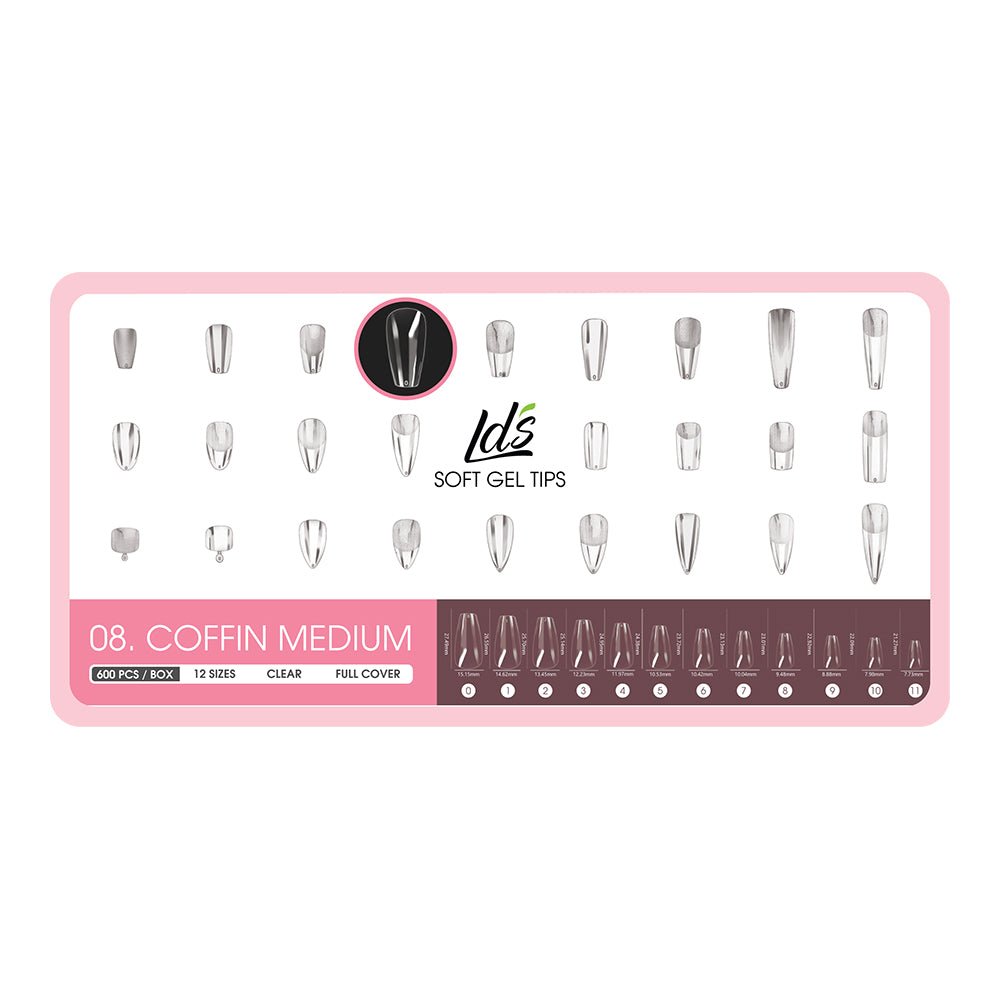 9 - Coffin Shape LDS Soft Gel - DTK Nail Supply