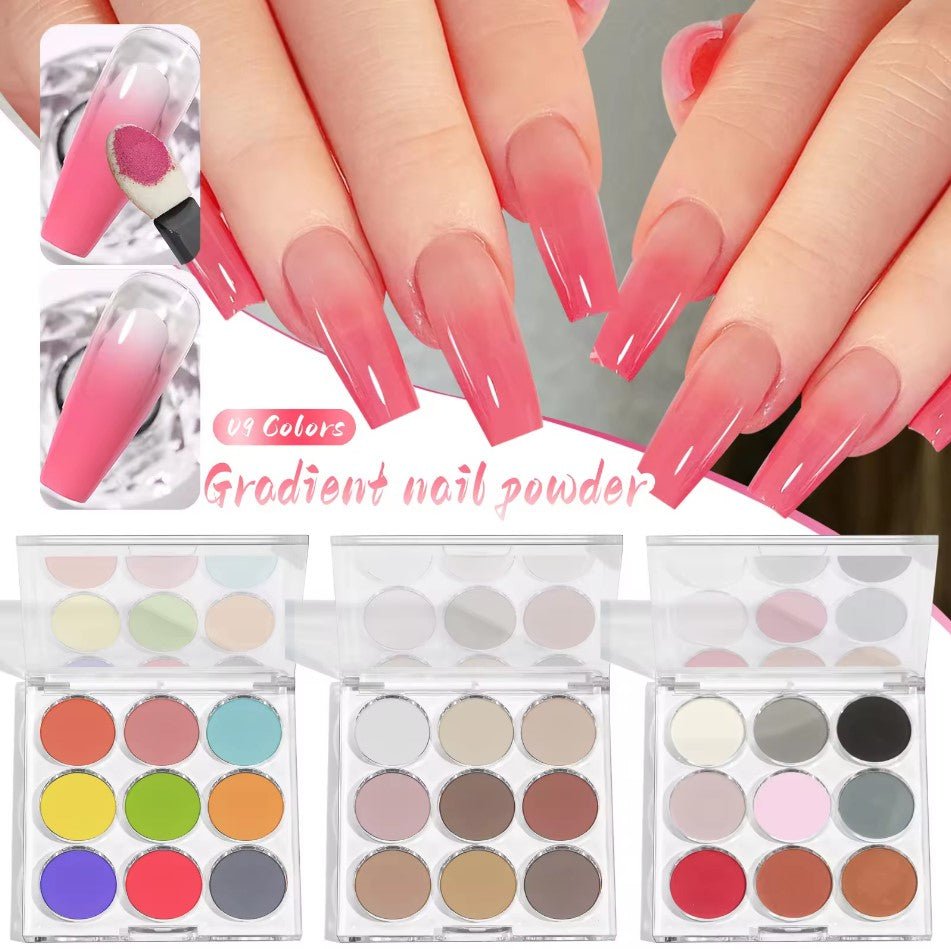 9 Colors Gradient Nail Powder 004 Angel Dress - DTK Nail Supply