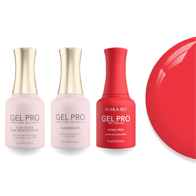 Kiara Sky Gel Pro Polish - HEMA-Free Rubber Base - High-Shine Non-Wipe Top Coat - 091 Fever Dream