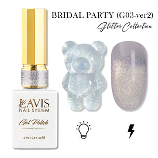 LAVIS 09 (G03-ver2) - Gel Polish 0.5 oz - Bridal Party Glitter Collection