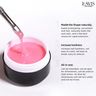 LAVIS J12 - Builder Gel In The Jar 15g - Jelly Pink Non Sticky