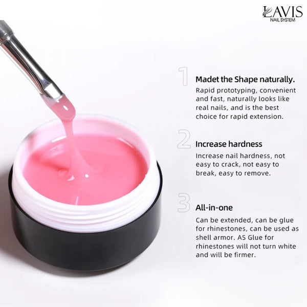  LAVIS J08 - Builder Gel In The Jar 15g - Nude Pink by LAVIS sold by DTK Nail Supply