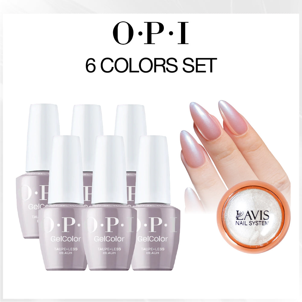OPI Gel Nail Polish - Set 6 Colors - A61 Taupe-less Beach