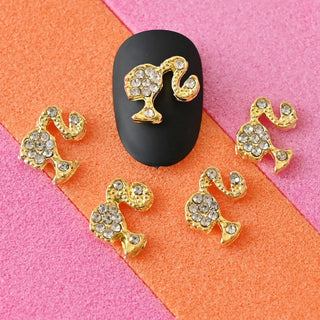  LX2 #328 2PCS Gold Barbie Head Nail Charm by Nail Charm sold by DTK Nail Supply